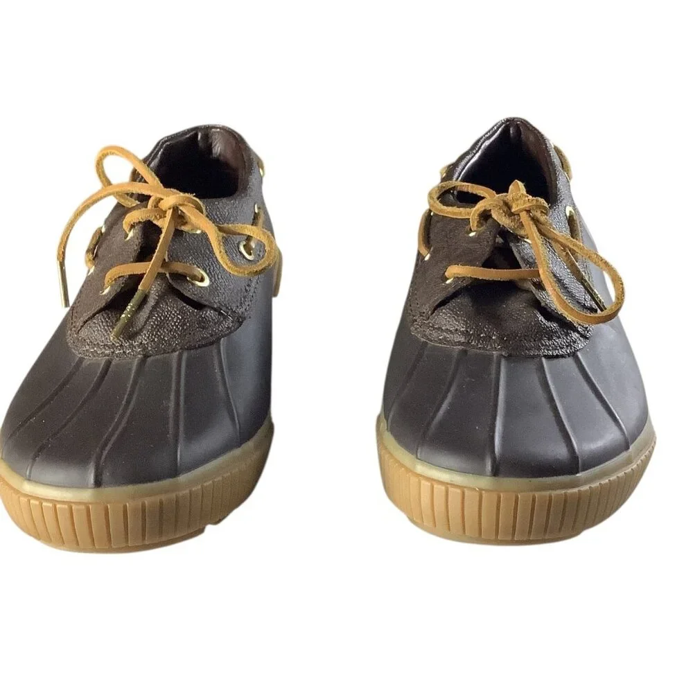 Michael Kors Womens Duck Shoes‎ Brown Rubber Sole Lace Up Size 8 Sturdy Outdoor